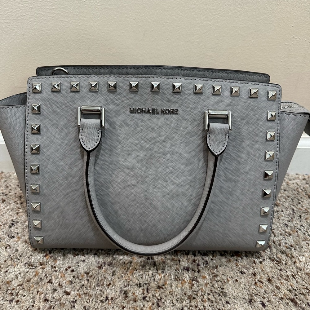 Michael Kors Gray Studded Bag